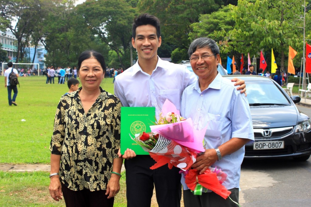 With my beloved parents in my graduation day 